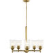 Shailene 5 Light Natural Brass Chandelier Ceiling Light in Clear